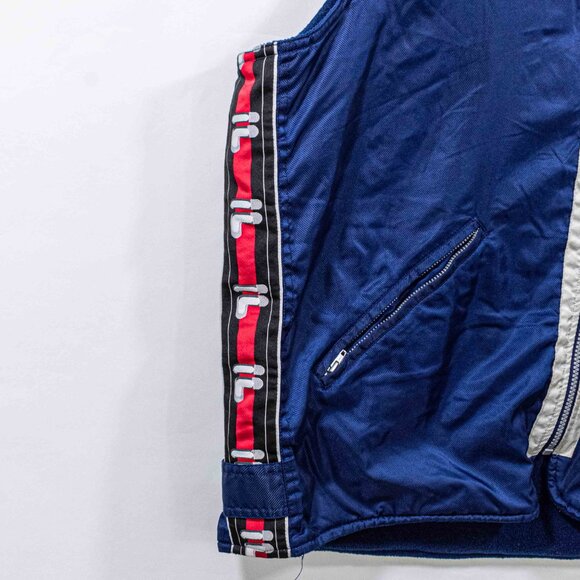 Fila Full Zip Reflective Nylon Vest Logo Large VTG 90s Streetwear Hip Hop - Picture 4 of 10